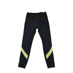 Athleta Chaturanga Leggings Womens Small Spliced Sonar Black Blue Active